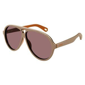 FX02155B New CHLOE Chloe Brown Aviator CH0211S 003 Sunglasses Women